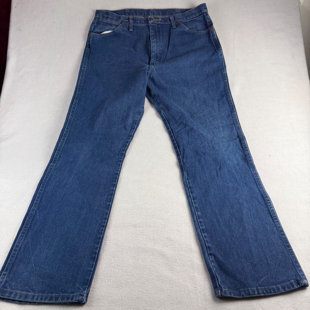 Wrangler‎ Cowboy Cut 38x34 13MWZ Mens Jeans Blue Denim 38x34 Straight Leg